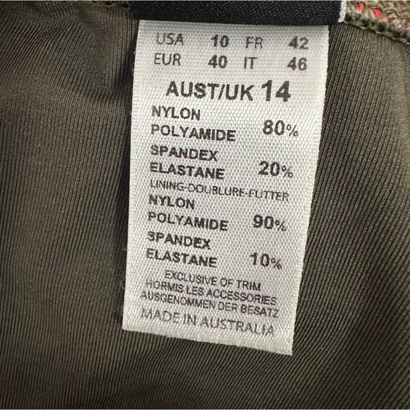 Jets Australia Jessika Allen Red Paisley One-Piece Swimsuit Bathing Suit  10 - Picture 9 of 11